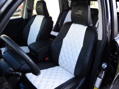 2021 Toyota 4Runner seat covers in White Ostrich Diamond with Black Ostrich trim