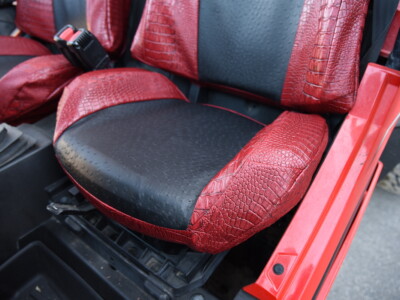<b>
2015 Polaris RZR 
</b>
<br>
Insert: Black Ostrich E01 (Sim. Leather)
</br>Trim: Flame Croc E44 (Sim. Leather) 
</br>Product: UTV | Covers and Camo