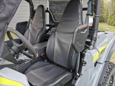 2022 Yamaha Wolverine front bucket UTV seat covers with Flint Carbon Fiber inserts and Black Carbon Fiber trim