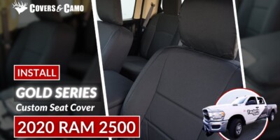 2020 RAM 2500 | Gold Series | Seat Cover Installation 2020 RAM 2500 Seat Cover Installation: Custom seat covers for the RAM 2500. Black durable canvas