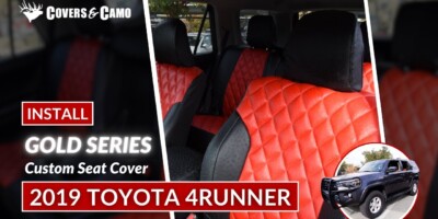 2019 Toyota 4Runner Seat Cover Installation: Insert: Red Ostrich Diamond Stitch Trim: Black Ostrich
