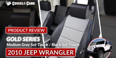 2010 Jeep Wrangler Leatherette seat covers review video with Medium Gray Sof-Touch inserts and Black Sof-Touch trim