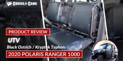 2020 Polaris Ranger 1000 UTV Camo Seat Covers with Black Ostrich inserts and Kryptek Typhon trim product review video thumbnail
