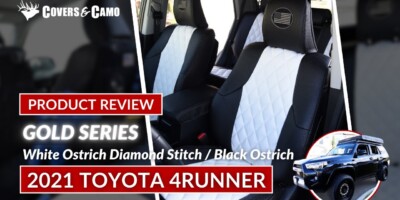 2021 Toyota 4Runner seat covers in White Ostrich Diamond and Black Ostrich