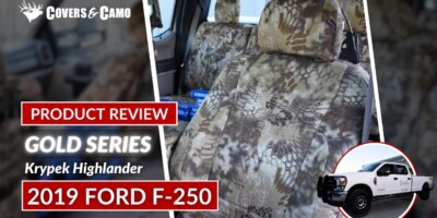 2019 Ford F-250 seat covers in Kryptek Highlander camouflage