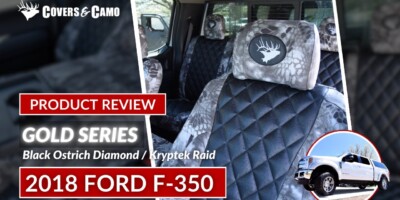 2018 Ford F-350 Kryptek seat covers with Black Ostrich Diamond inserts and Kryptek Raid side panels product review