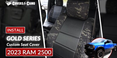 2023 RAM 2500 Seat Covers | Camo - Gold Series | MultiCam Black | Installation Covers & Camo