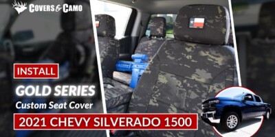2021 Chevy Silverado 1500 | Gold Series | Seat Cover Installation 2021 Chevy Silverado 1500 Camo -  Gold Series Seat Covers MultiCam Black