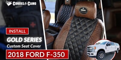 2018 Ford F-350 | Exotic - Gold Series Seat Covers | Installation | Midnight Croc Diamond /Java Croc