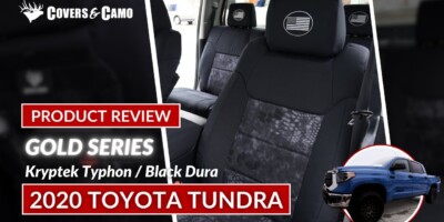 2020 Toyota Tundra seat covers in Kryptek Typhon camouflage with Black HD 1000 trim