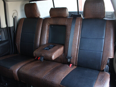 2015 RAM 3500 | Black Perforated Sof-Touch | Java Croc 2015 RAM 3500 seat covers in Black Perforated Sof-Touch and Java Croc leatherette
