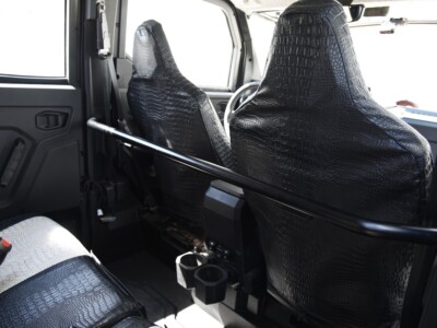 2024 Polaris Expedition ADV front UTV Exotic Seat Covers with Bone Croc inserts and Midnight Croc trim