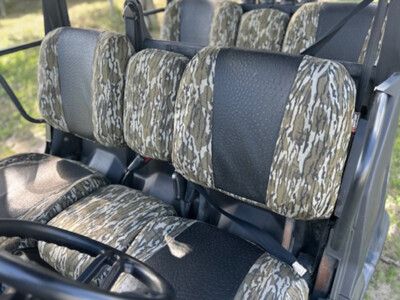 <b> 2021 Can-Am Defender </b>
<br> Insert: Black Ostrich (Sim. Leather)
</br> Trim: Mossy Oak Bottomland (Canvas)
</br> Product: UTV | Covers and Camo