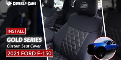 2021 Ford F-150 | Gold Series Installation | Ostrich Diamond Stitch with Black trim | Covers & Camo