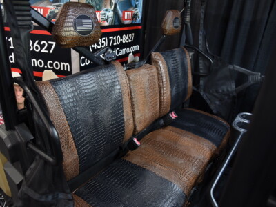 2025 CFMOTO UFORCE 1000 front bench seats with Midnight Croc inserts and Java Croc trim