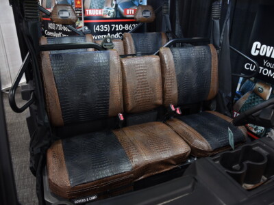 2025 CFMOTO UFORCE 1000 rear bench seats with Midnight Croc inserts and Java Croc trim