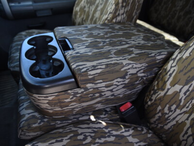 2008 Chevy Silverado 1500 console cover and seat covers in Mossy Oak Bottomland Original camouflage