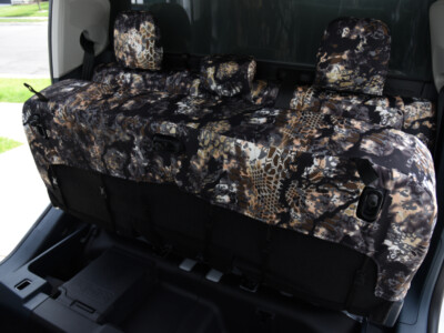 2025 Ford Maverick rear seats with Kryptek Skyfall Black seat covers
