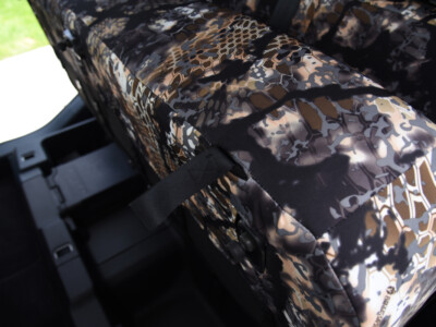 2025 Ford Maverick front seat cushion with Kryptek Skyfall Black seat cover