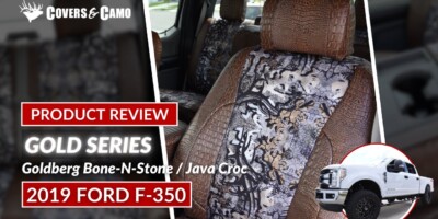 2019 Ford F-350 seat covers in Goldberg Bone N Stone and Java Croc