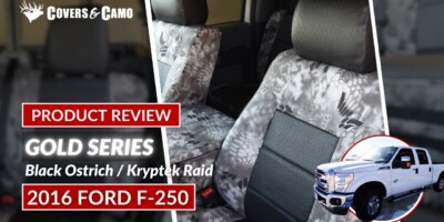 2016 Ford F250 Kryptek Raid and Black Ostrich Custom Seat Covers