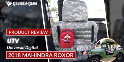 2018 Mahindra Roxor seat back UTV Camo seat covers in Universal Digital camouflage with storage pouch