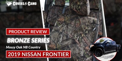 2019 Nissan Frontier front seat covers with Mossy Oak NB Country camo fabric