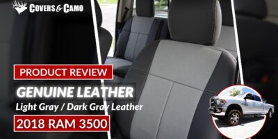 2018 RAM 3500 seat covers in Light Gray Dark Gray Leather product review thumbnail