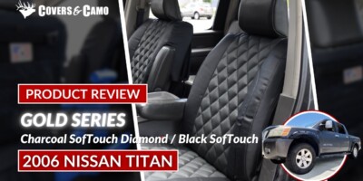 Leatherette Seat Covers | 2006 Nissan Titan | Charcoal SofTouch Dmd. Black SofTouch | Covers & Camo