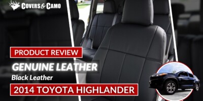 Genuine Leather Seat Covers | 2014 Toyota Highlander | Black Leather | Covers & Camo