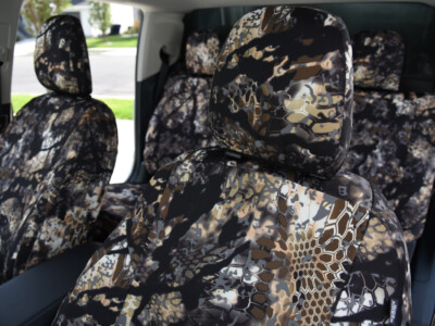 2025 Ford Maverick front seat-back with Kryptek Skyfall Black seat cover