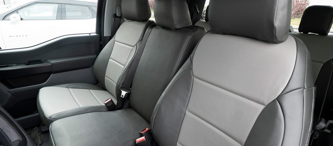 2021 Ford F150 Med Gray SofTouch Charcoal SofTouch2 leather seat covers for trucks
